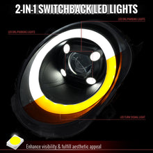Load image into Gallery viewer, Spec-D LED Projector Headlights for Mini Cooper F55 / F56 / F57 (14-24) Clubman F54 (16-24) LED DRL Light Bar Black / Chrome - Clear or Smoked Lens Alternate Image