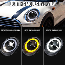 Load image into Gallery viewer, Spec-D LED Projector Headlights for Mini Cooper F55 / F56 / F57 (14-24) Clubman F54 (16-24) LED DRL Light Bar Black / Chrome - Clear or Smoked Lens Alternate Image