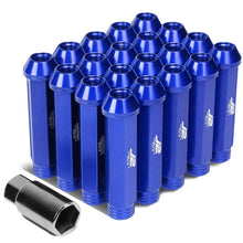 Load image into Gallery viewer, J2 Engineering Lug Nuts (M12 x 1.25) 20 Piece Set With Open Knurled or Triple Groove End - Black / Blue Red Alternate Image