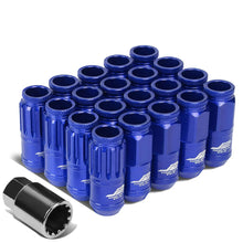 Load image into Gallery viewer, J2 Engineering Lug Nuts (M12 x 1.25) 16 Piece Set With Open Knurled End and Lock Nuts- Black / Blue / Red Alternate Image