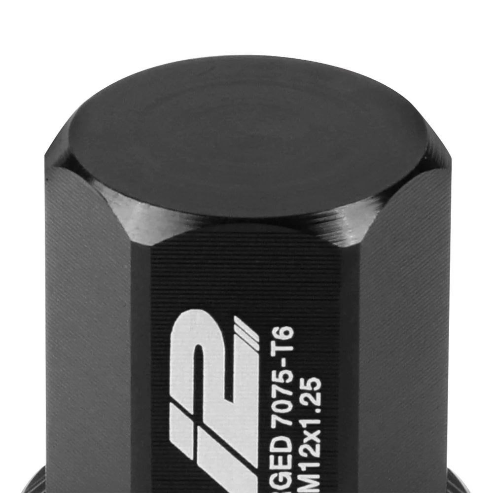 J2 Engineering Lug Nuts (M12 x 1.25) 20 Piece Set With Closed End - Black / Blue Red