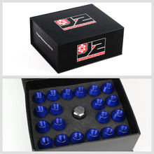 Load image into Gallery viewer, J2 Engineering Lug Nuts (M12 x 1.25) 20 Piece Set With Closed End - Black / Blue Red Alternate Image