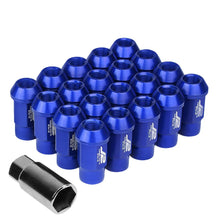 Load image into Gallery viewer, J2 Engineering Lug Nuts (M12 x 1.25) 20 Piece Set With Open Vertical Knurled Ring End - Black / Blue / Red Alternate Image