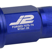 Load image into Gallery viewer, J2 Engineering Lug Nuts (M12 x 1.25) 20 Piece Set With Open Vertical Knurled Ring End - Black / Blue / Red Alternate Image