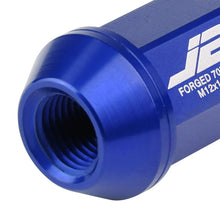 Load image into Gallery viewer, J2 Engineering Lug Nuts (M12 x 1.25) 20 Piece Set With Open Vertical Knurled Ring End - Black / Blue / Red Alternate Image