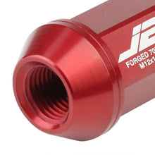 Load image into Gallery viewer, J2 Engineering Lug Nuts (M12 x 1.25) 20 Piece Set With Open Vertical Knurled Ring End - Black / Blue / Red Alternate Image