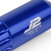Load image into Gallery viewer, J2 Engineering Lug Nuts (M12 x 1.25) 16 Piece Set With Open End for Acorn / Conical Wheels With 4 Pieces Lock+Key  - Black / Blue / Gold / Red / Silver Alternate Image