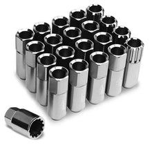 Load image into Gallery viewer, J2 Engineering Lug Nuts (M12 x 1.25) 16 Piece Set With Open End for Acorn / Conical Wheels With 4 Pieces Lock+Key  - Black / Blue / Gold / Red / Silver Alternate Image