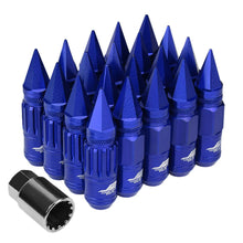 Load image into Gallery viewer, J2 Engineering Spike Lug Nuts (M12 x 1.25) 16 Piece Set With Open Knurled End and Lock Nuts- Black / Blue / Red Alternate Image