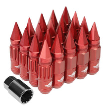 Load image into Gallery viewer, J2 Engineering Spike Lug Nuts (M12 x 1.25) 16 Piece Set With Open Knurled End and Lock Nuts- Black / Blue / Red Alternate Image