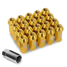 Load image into Gallery viewer, J2 Engineering Lug Nuts (M12 x 1.25) 20 Piece Set With Open Knurled or Smooth End for Acorn / Conical Wheels - Black / Blue / Gold / Red / Silver Alternate Image