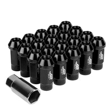 Load image into Gallery viewer, J2 Engineering Lug Nuts (M12 x 1.25) 20 Piece Set With Open Knurled or Triple Groove End - Black / Blue Red Alternate Image