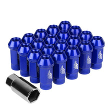 Load image into Gallery viewer, J2 Engineering Lug Nuts (M12 x 1.25) 20 Piece Set With Open Knurled or Triple Groove End - Black / Blue Red Alternate Image