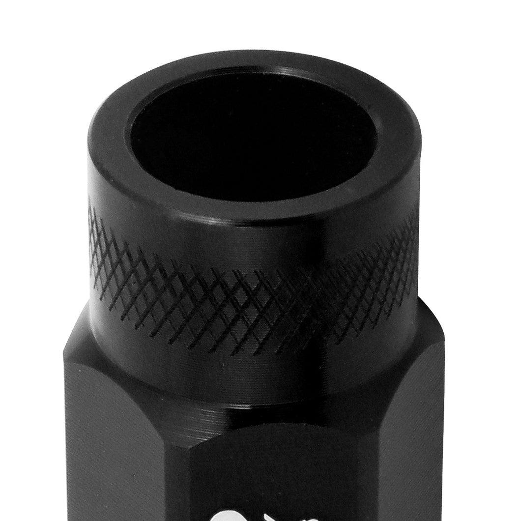 J2 Engineering Lug Nuts (M12 x 1.25) 20 Piece Set With Open Knurled End - Black / Blue / Gold / Red / Silver