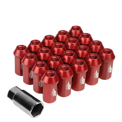 J2 Engineering Lug Nuts (M12 x 1.25) 20 Piece Set With Open End - Black / Blue / Red