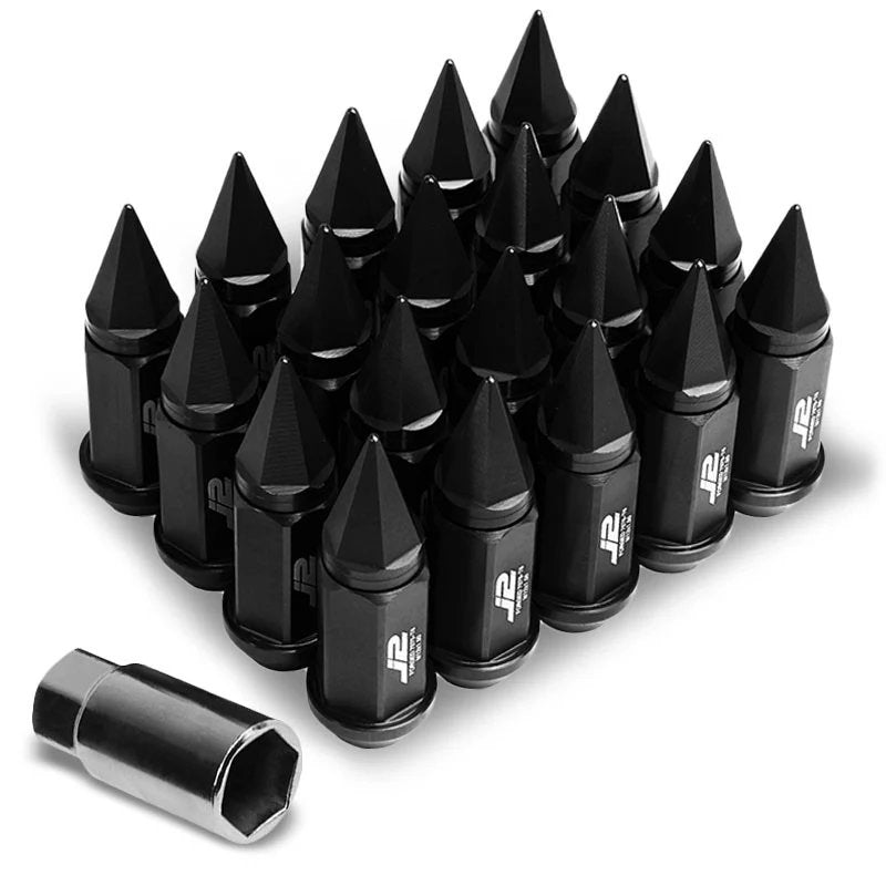 J2 Engineering Spiked Lug Nuts (M12 x 1.50) 20 Piece Open End and Spiked Cap Set - Black / Blue / Gold / Red / Silver