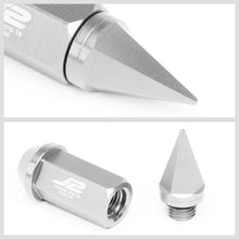 Load image into Gallery viewer, J2 Engineering Spiked Lug Nuts (M12 x 1.50) 20 Piece Open End and Spiked Cap Set - Black / Blue / Gold / Red / Silver Alternate Image