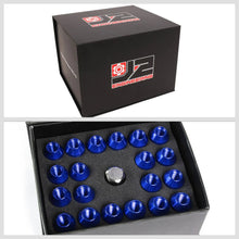 Load image into Gallery viewer, J2 Engineering Lug Nuts (M12 x 1.25) 20 Piece Set With Open Knurled End - Black / Blue / Red Alternate Image