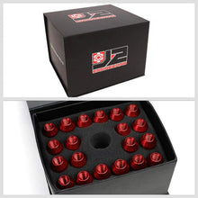 Load image into Gallery viewer, J2 Engineering Lug Nuts (M12 x 1.25) 20 Piece Set With Open Knurled End - Black / Blue / Red Alternate Image