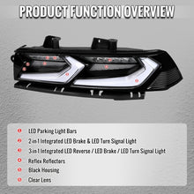 Load image into Gallery viewer, Spec-D LED Tail Lights for Chevy Camaro (2014-2015) C8 Style with Sequential Turn Signals - Clear or Smoked Lens - Clear Lens Alternate Image