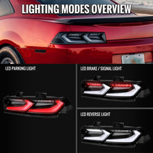 Load image into Gallery viewer, Spec-D LED Tail Lights for Chevy Camaro (2014-2015) C8 Style with Sequential Turn Signals - Clear or Smoked Lens - Clear Lens Alternate Image
