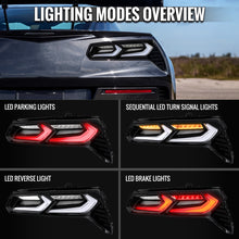 Load image into Gallery viewer, Spec-D LED Tail Lights for Chevy Corvette C7 (2014-2019) C8 Style with Sequential Turn Signals - Clear or Smoked Lens - Clear Lens Alternate Image