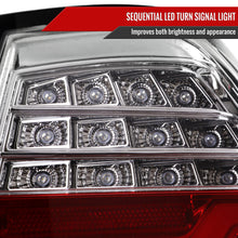 Load image into Gallery viewer, Spec-D LED Tail Lights BMW 325i 328i 330i 335i M3 E90 Sedan LCI (09-11) Sequential Signal Red / Chrome / Black Alternate Image