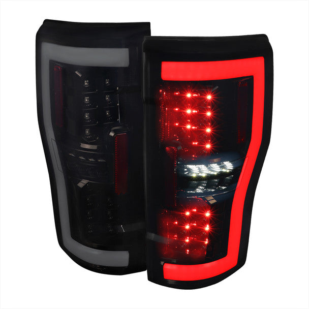 Spec-D Full LED Tail Lights Ford F250/ F350/ F450/ F550 Super Duty (2017-2019) LED Bar - Black or Chrome