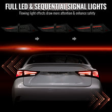 Load image into Gallery viewer, Spec-D LED Tail Lights for Lexus IS250 &amp; IS350 (2014-2017) Sequential Turn Signals - Gloss Black with Clear or Smoked Lens - Gloss Black - Clear Lens Alternate Image