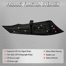 Load image into Gallery viewer, Spec-D LED Tail Lights for Lexus IS250 &amp; IS350 (2014-2017) Sequential Turn Signals - Gloss Black with Clear or Smoked Lens - Gloss Black - Clear Lens Alternate Image