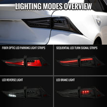 Load image into Gallery viewer, Spec-D LED Tail Lights for Lexus IS250 &amp; IS350 (2014-2017) Sequential Turn Signals - Gloss Black with Clear or Smoked Lens - Gloss Black - Clear Lens Alternate Image