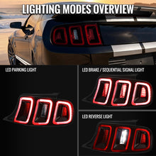 Load image into Gallery viewer, Spec-D LED Tail Lights for Ford Mustang S197 (2010-2014) with Sequential Turn Signals - Clear or Red Lens - Black Housing with Clear Lens Alternate Image