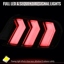 Load image into Gallery viewer, Spec-D Tail Lights Ford Mustang S550 (2015-2023) Sequential Full LED - Clear / Smoked / Red Lens Alternate Image