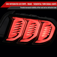 Load image into Gallery viewer, Spec-D Tail Lights Ford Mustang S550 (2015-2023) Sequential Full LED - Clear / Smoked / Red Lens Alternate Image