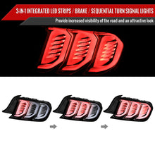 Load image into Gallery viewer, Spec-D Tail Lights Ford Mustang S550 (2015-2023) Sequential Full LED - Clear / Smoked / Red Lens Alternate Image