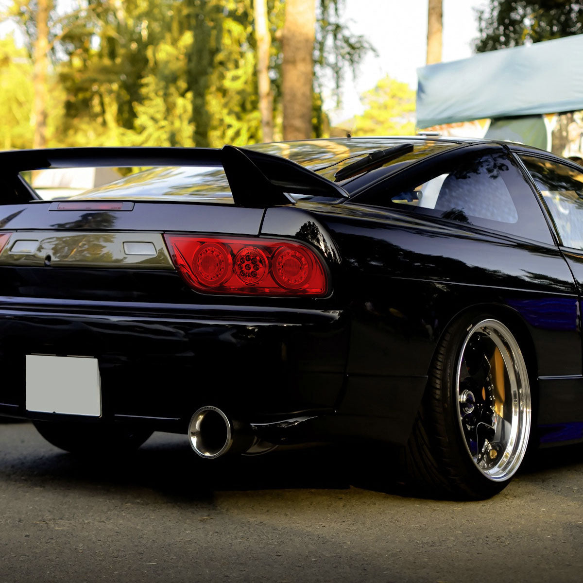 Spec-D Tail Lights Nissan 180SX RS13 (1991-1998) LED Lightbar TI Chrom