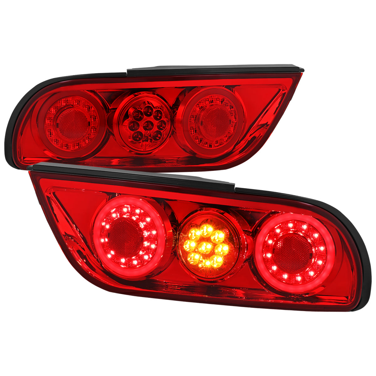 Spec-D Tail Lights Nissan 180SX RS13 (1991-1998) LED Lightbar TI Chrom