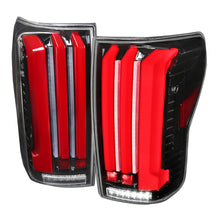 Load image into Gallery viewer, Spec-D Tail Lights Toyota Tundra (2007-2013) Full LED w/ Sequential Turn Signal Black or Smoked - Gloss Black w/ Clear Lens &amp; Red LED Alternate Image
