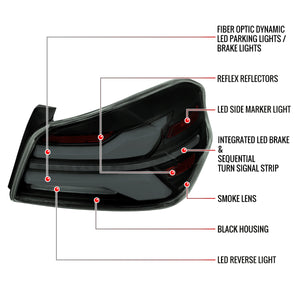 Spec-D Tail Lights Subaru WRX & STI (15-21) Sequential LED - TR or Bar Style / Black or Chrome