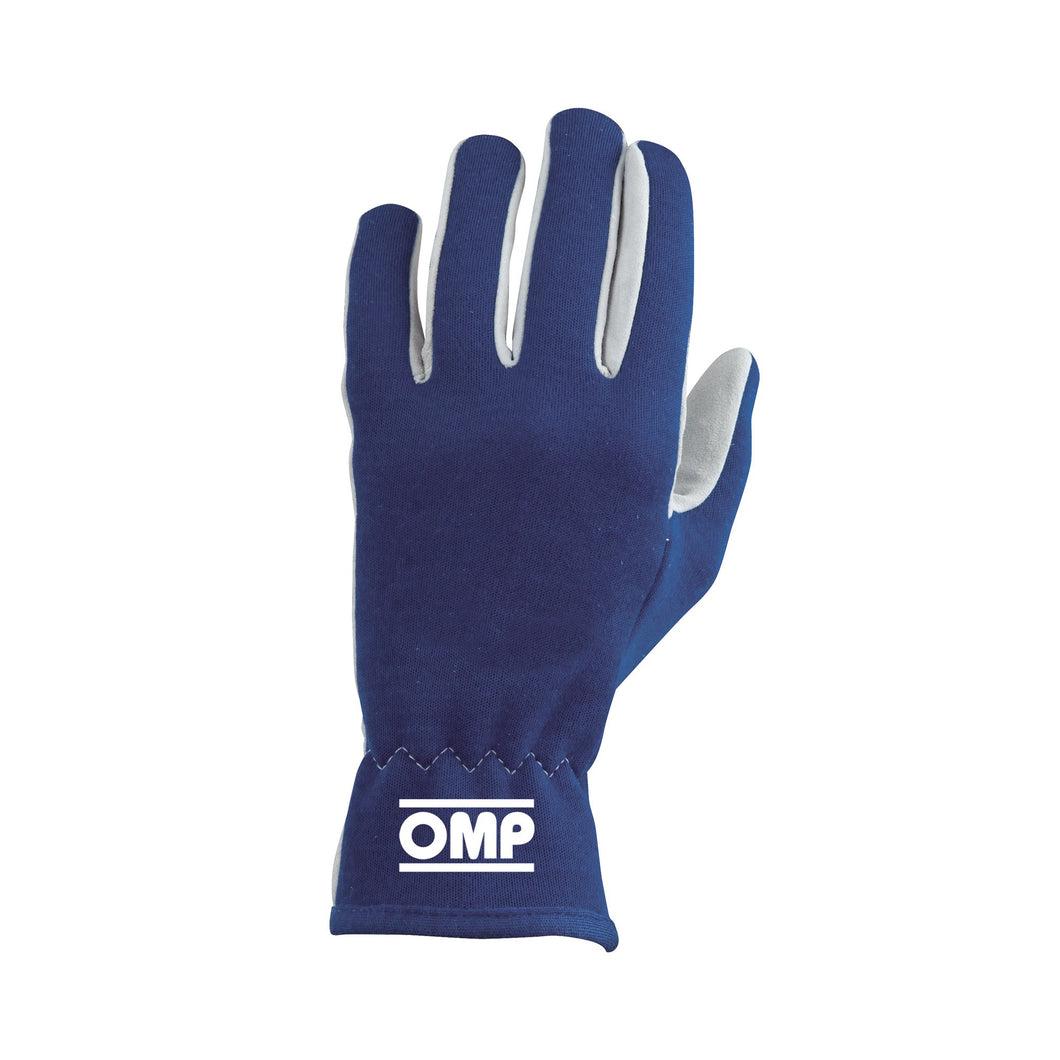 OMP New Rally Short Suede Leather Gloves [Unpadded] Black / Red / Blue