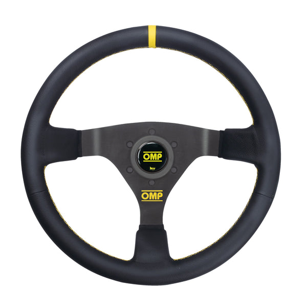 OMP WRC Steering Wheel [350mm Dished - Leather] Black or Black/Red