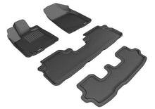 Load image into Gallery viewer, 3D MAXpider Floor Mats Toyota Highlander Gas / Hybrid (08-13) All-Weather Kagu Series Black - Front / Second / Third Row - Hybrid / Complete Set Alternate Image