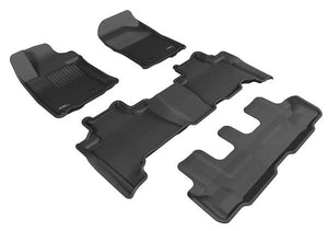 3D MAXpider Floor Mats  Lexus GX460 (10-13) All-Weather Kagu Series Black - Front / Second / Third Row