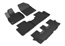 Load image into Gallery viewer, 3D MAXpider Floor Mats Kia Telluride 8 Seater (20-24) All-Weather Kagu Series Black - Front / Second / Third Row Alternate Image