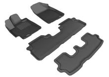 Load image into Gallery viewer, 3D MAXpider Floor Mats Toyota Highlander Gas / Hybrid (08-13) All-Weather Kagu Series Black - Front / Second / Third Row - Gas / Complete Set Alternate Image
