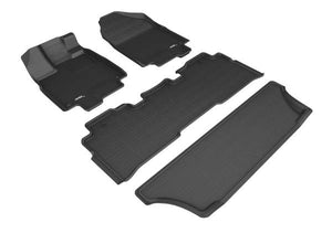 3D MAXpider Floor Mat Honda Odyssey (18-24) All-Weather Kagu Series Black - Front / Second / Third  Row