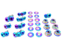 Load image into Gallery viewer, Fast Turn Fittings Engine Bay Hardware Kit for Mitsubishi Lancer EVO IX (2005-2007) Titanium Stage 1 - Purple / Black / Blue / Cosmic Burn / Gold / Polished / Oil Slick Alternate Image