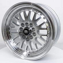 Load image into Gallery viewer, MST MT10 Wheels (15x7 5x100/5x114.3 +20 Offset) Silver w/ Machined Face &amp; Chrome/Gold Rivets - Default Title Alternate Image