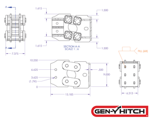 Gen-Y Hitch Victory Lane Channel Mount [Torsion-Flex w/ Class C Toterhome Hitch] 4K / 6K / 7.5K Tongue