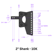 Load image into Gallery viewer, Gen-Y Hitch The Boss Torsion-Flex 10K / 16K / 21K Drop Hitch (2.0" / 2.5″ / 3" Shank) [Weight Distribution] Multiple Drop Options - 2" (10K) / 6.5" Drop Alternate Image